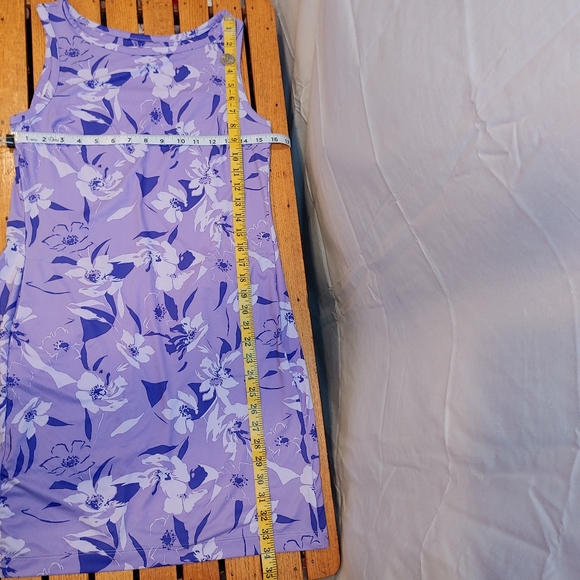 Columbia UPF 50 Purple Print Golf Tennis Pickleball Tank Dress Pockets Size S/P - Picture 9 of 11